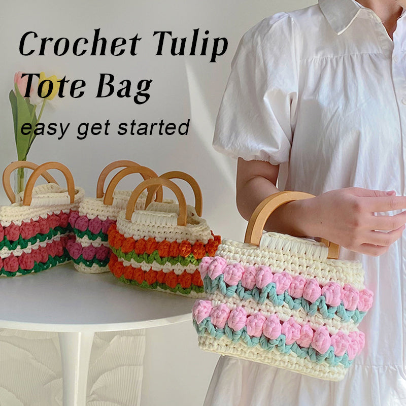 【DIY Kit+Finished product】Crochet Tulip Tote Bag