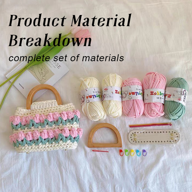 【DIY Kit+Finished product】Crochet Tulip Tote Bag