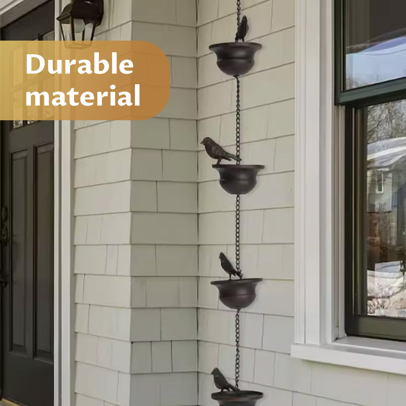 Bird wind chime rain chain
