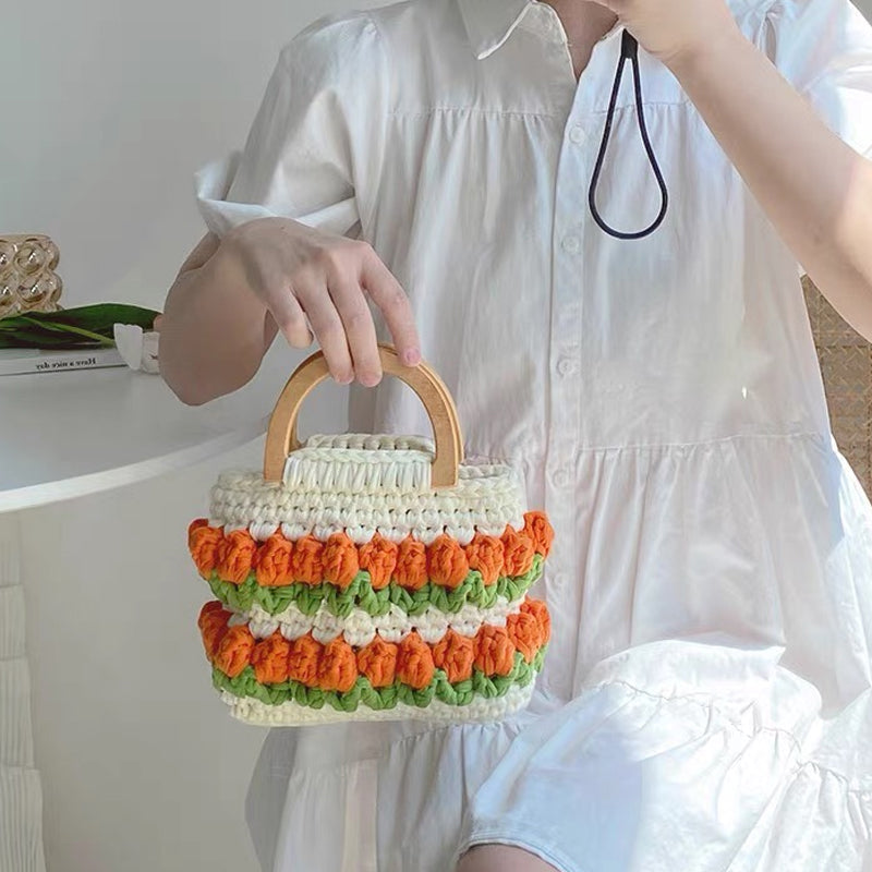 【DIY Kit+Finished product】Crochet Tulip Tote Bag