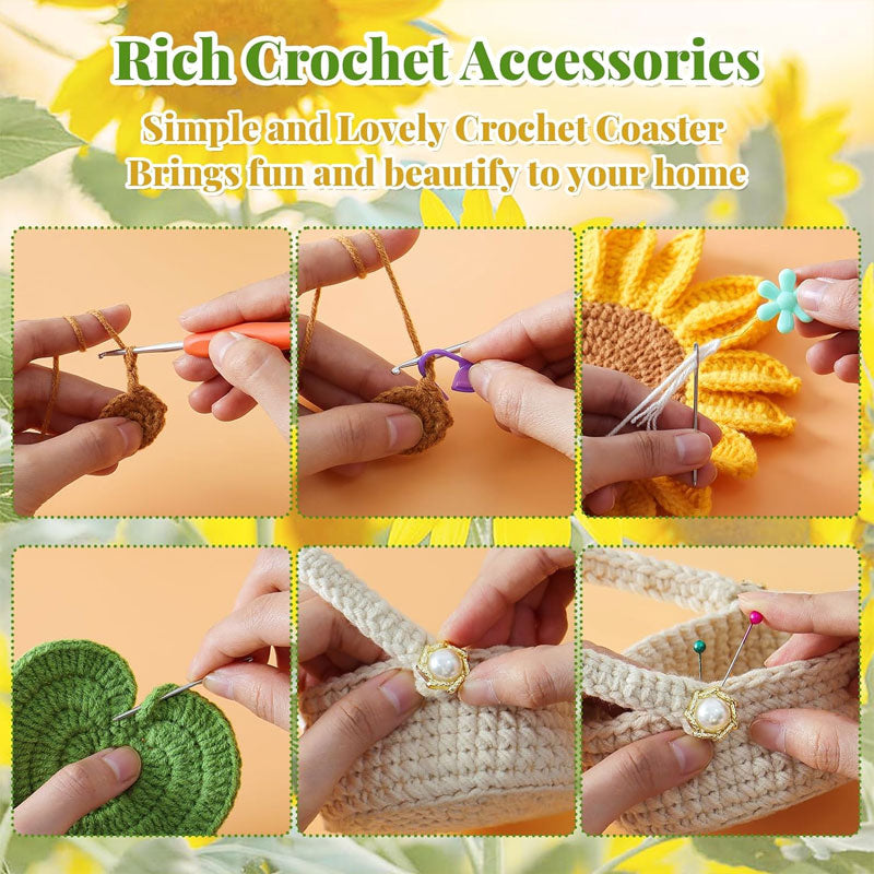 【DIY Kit】DIY Crochet Sunflower Coaster