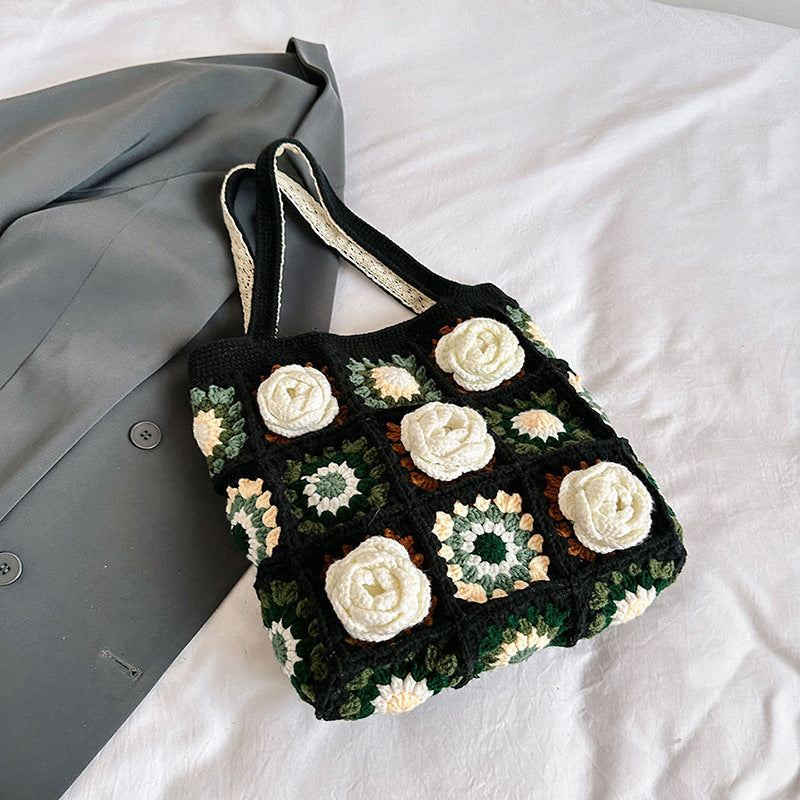 【Finished product】Crocheted Three-Dimensional Flower Bag